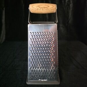 Legnoart Italy Stainless Steel 4-Sided Box Grater with Wood Handle